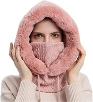 Scarf Hat And Mask Set For Women  PINK - 2 PACK
