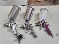 3 Gravity Feed Paint Guns