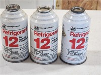 3 New R-12 Refrigerant Canisters