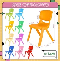 10 PCS Stackable 11 Inch Plastic Preschool Chairs