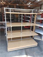 Large Rolling Double Sided Display Shelf
