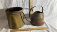 Stoneware Crock, cracked, Copper Water Can