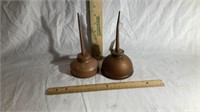 Vintage Copper Thumb Oil Cans