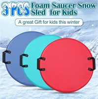 3 Pcs Foam Snow Saucer Sled for Kids