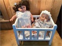 Dolls and crib