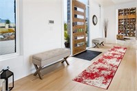 Geometric Design  Hallway Runner RED 31in x 9ft