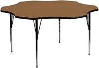 60" Flower Oak Thermal Laminate Activity Table Top