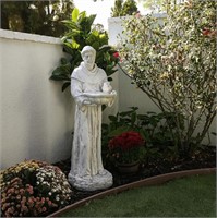 45" Tall Outdoor Saint Francis Birdbath Statue