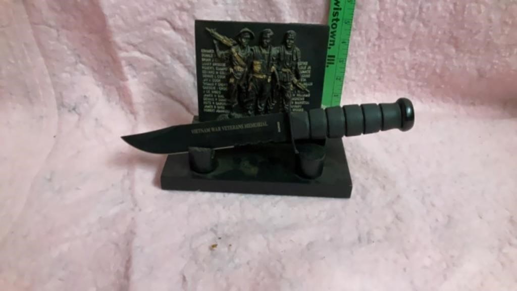 Vietnam memorial with knife