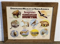 (MN) Seagrams Canadian Hunter Bar Sign. 19.5x16.5