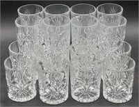 (MN) Clear Cut glass Drinking Glasses tallest 6"