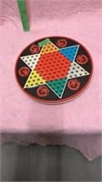 Vintage Chinese checkers game with marbles