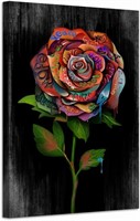 Graffiti Canvas Wall Art Abstract Colorful Rose