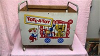 Vintage toy box on wheels