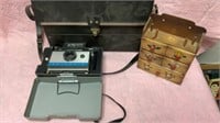 Polaroid camera in case and misc