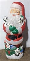 (JL) Vintage Blow mold Santa with dalmatians 41in