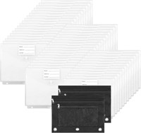 48+2PCS Clear A4 3 Ring Binder Pocket Folders
