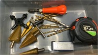 Tape Measure, Counter Sinks, Drill Bits