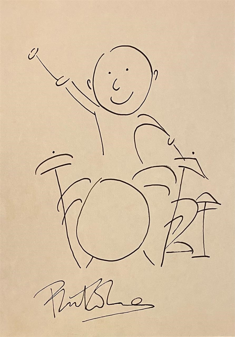 Phil Collins drawing and signature