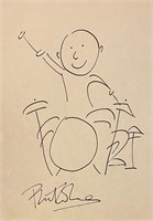 Phil Collins drawing and signature
