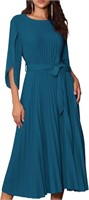 GRACE KARIN Women's Pleated Flowy Dress SIZE:2XL