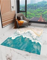 Indoor Area Rug 5 ft x 8 ft, Beach Coastal