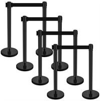 8 Sets Stanchions with Retractable Belts 6.6 ft