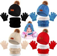 12 Pcs Kids Winter Hat Scarf Gloves Set