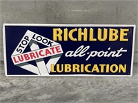 RICHLUBE ALL-POINT LUBRICATION Embossed Tin Sign