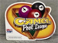 CAMEL CIGARETTES POOL LEAGUE Embossed Tin Sign -