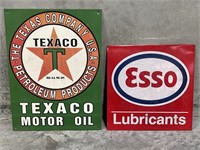 2 x Tin Signs Inc. ESSO & TEXACO 
Largest - 300