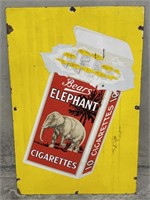 BEARS ELEPHANT CIGARETTES Enamel Sign - 510 x 760