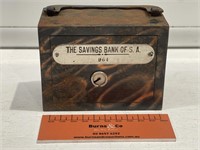 THE SAVINGS BANK OF SA Metal Coin Bank - Height