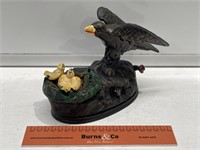 BIRD & SNAKE Cast Iron Coin Bank - Height 150mm
