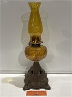 Nice Amber Glass Kerosene Lamp - Height 485mm