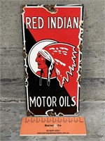 RED INDIAN Motor Oils Enamel Sign - 100 x 200