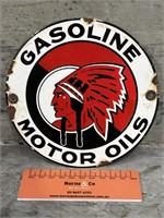 INDIAN Gasoline Motor Oil Enamel Sign - Diameter