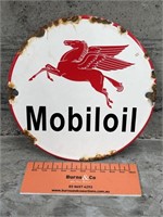 MOBILOIL Pegasus Enamel Sign - Diameter