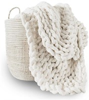 Cream white knit blanket