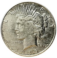 1935-S Silver Peace Dollar AU