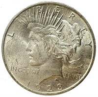1923 Silver Peace Dollar AU