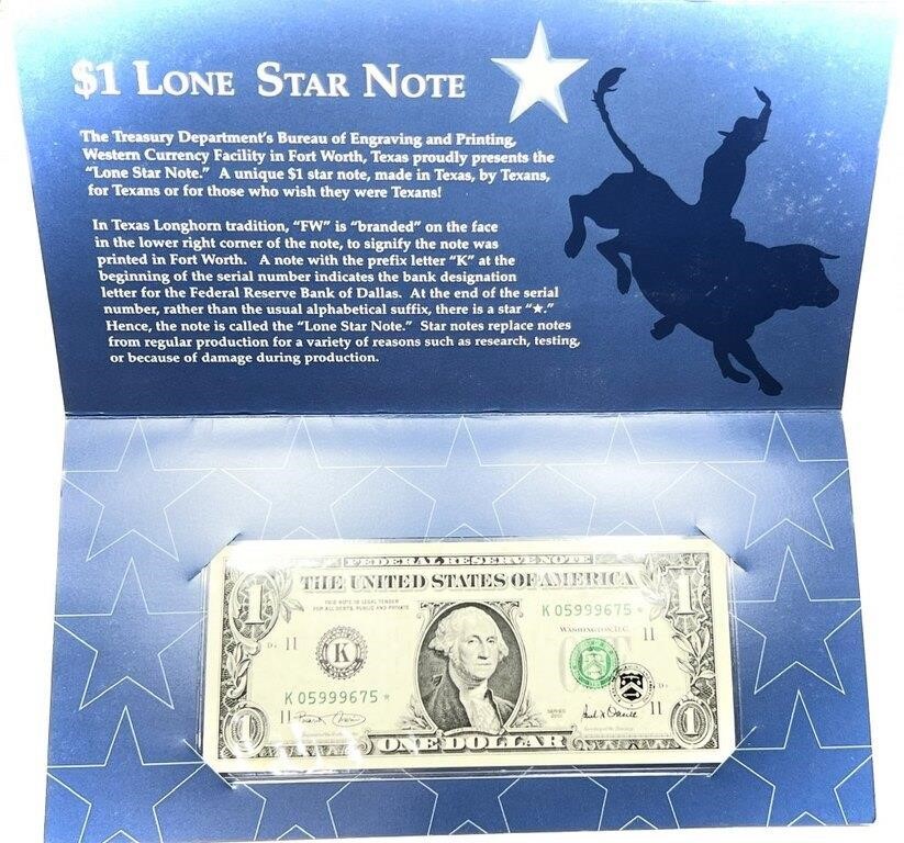2001 $1 Lone Star Note Dallas Reserve Note