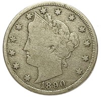 1890 Liberty V Nickel VG