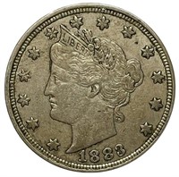 1883 No Cents Liberty V Nickel VF