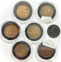 Lot of (6) Mixed Date Indian Head Cents