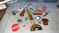 Lot of keychains and pins