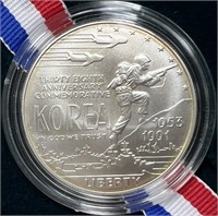 1991-D Korean War US MINT Comm Silver Dollar