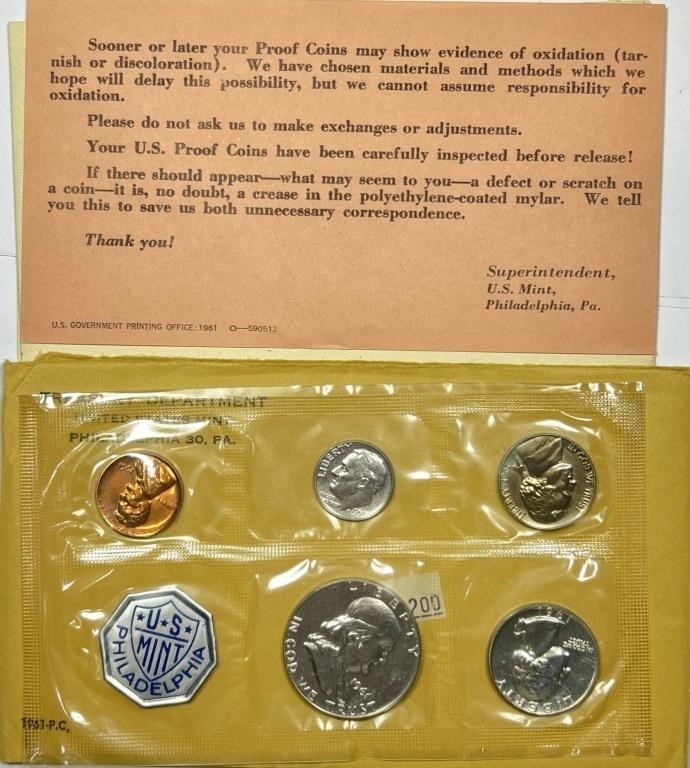 1961 United States Silver Proof Set