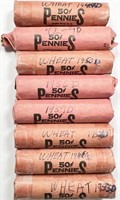 (8) Rolls Mixed Date Wheat Cents