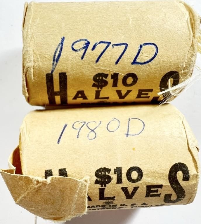 (2) Rolls Kennedy Half Dollars 1980-D & 1977-D